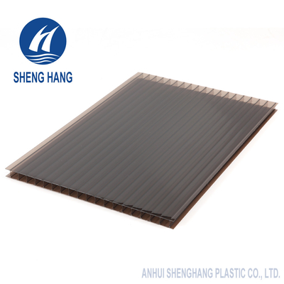 5800mm 4mm Çift Duvar Polikarbonat Levha Yeşil Kahverengi Anti Darbe