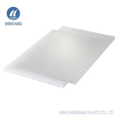 2100*5800mm Çift Duvarlı Polikarbonat Levhalar Buzlu Şeffaf 4mm Alev Korumalı