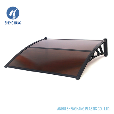 Standart Kapı Pencere Dış Mekan Polikarbonat Plastik Tente 3.3 * 3.9ft Kahverengi