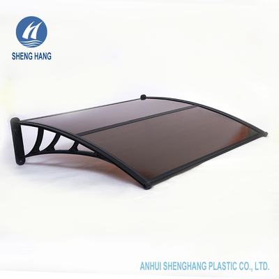 Standart Kapı Pencere Dış Mekan Polikarbonat Plastik Tente 3.3 * 3.9ft Kahverengi