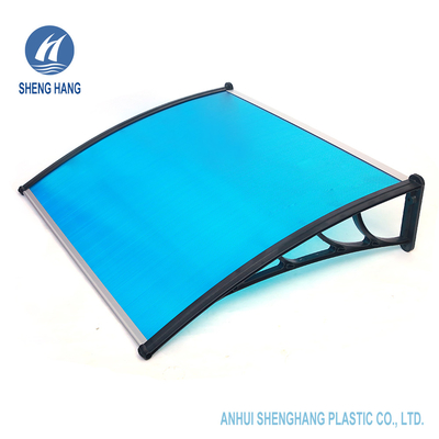 Mavi Dış Kapı Polikarbonat Plastik Tente Levhası Anti Scratch Eco Sun Shelter